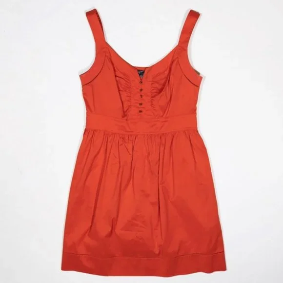 burnt orange skater dress 1970s Vintage Burnt Orange Skater Dress With Belt, Dessy Creations